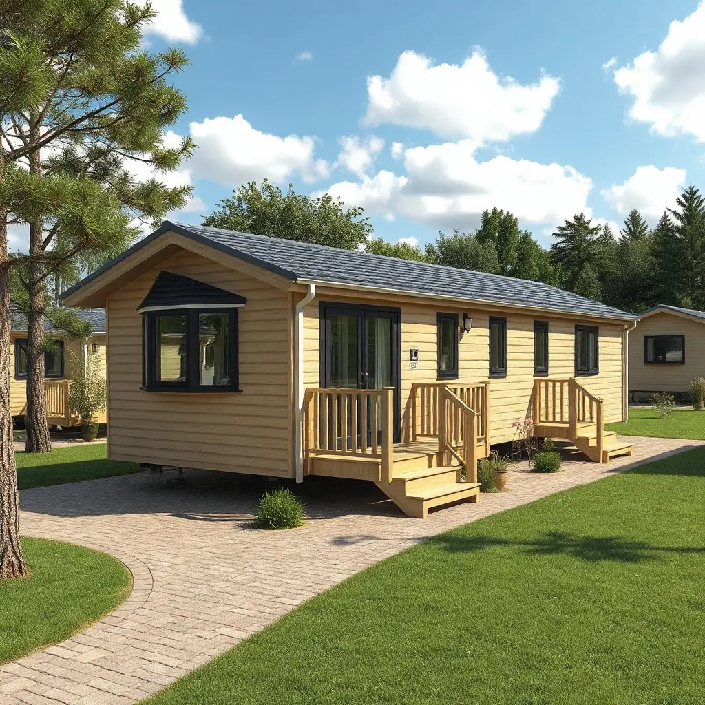 Angļu pārvietojamā māja Latvijas laukos – britu stila park home ar dārzu