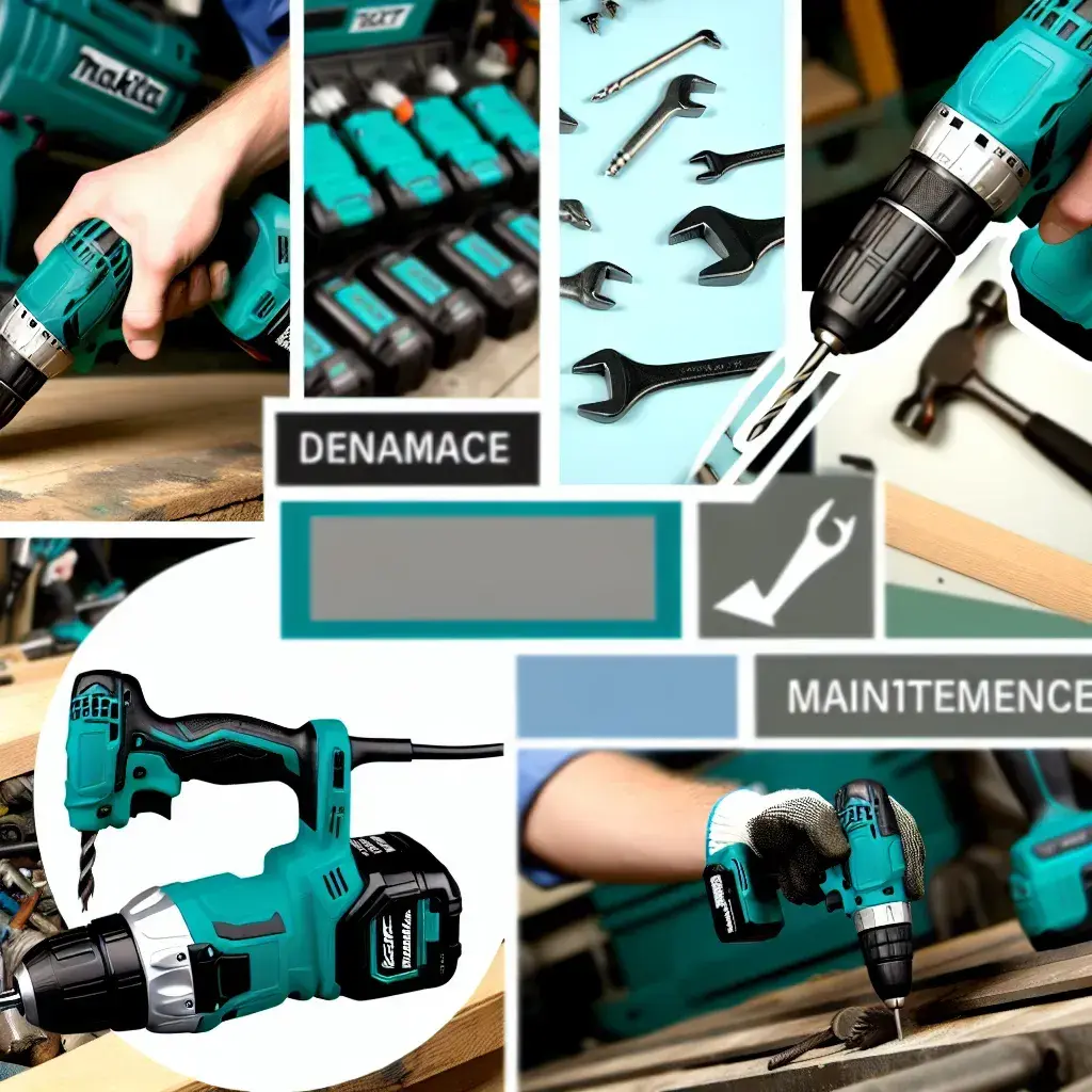 Dažādi Makita instrumenti uz darba galda darbnīcā