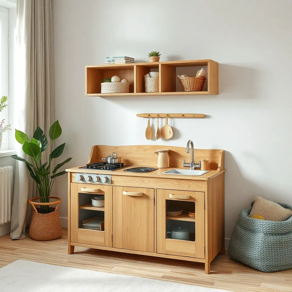 IKEA DUKTIG bērnu virtuve bērna istabā ar Skandināviskas stila dekoru