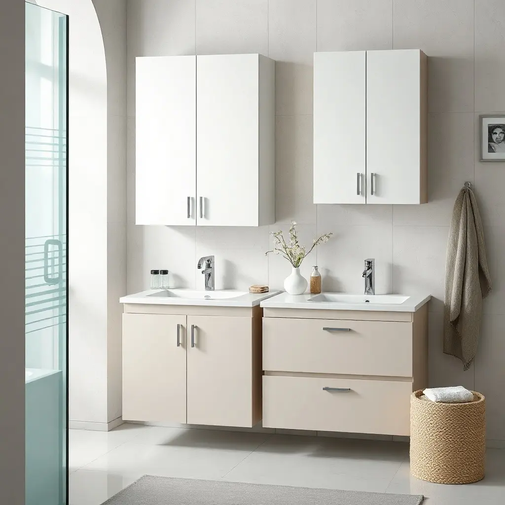 IKEA vannas istabas skapis - moderns skandināvu dizains baltā vannas istabā