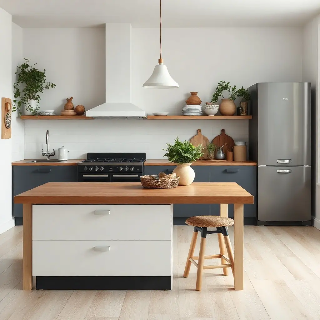 IKEA virtuves galds modernā skandināvu stilā iekārtotā virtuvē