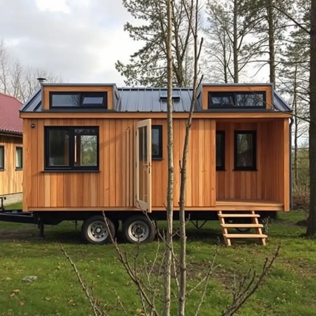 Pārvietojamā māja mežā – tiny house uz riteņiem Latvijā