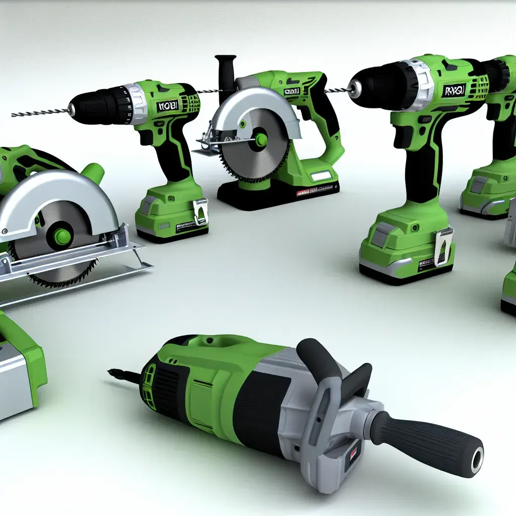 Ryobi ONE+ instrumentu kolekcija uz darbagalda